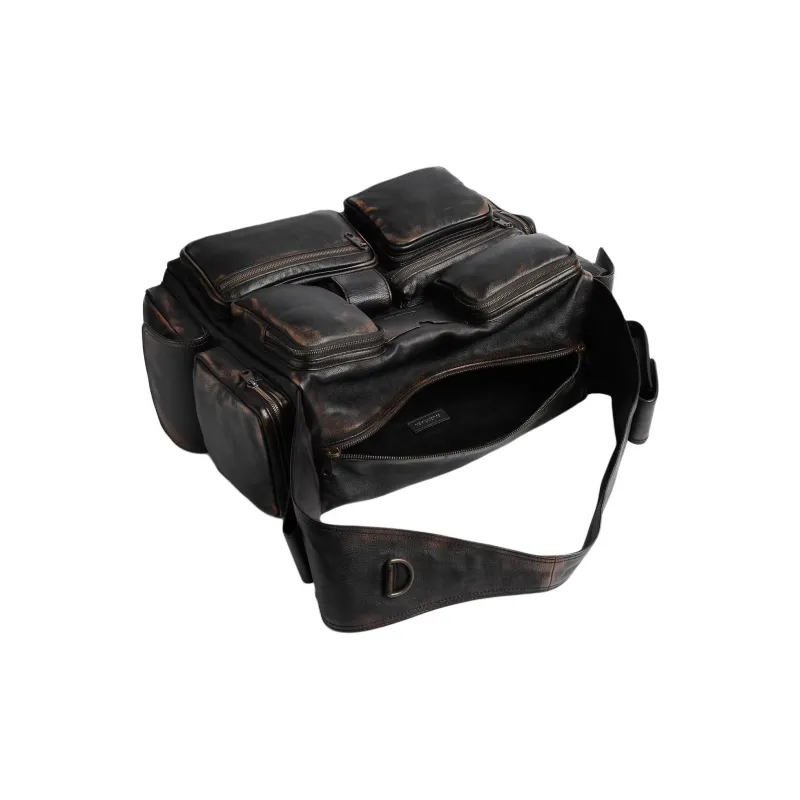 Balenciaga Calfskin Shoulder Bag Men's Brown-3