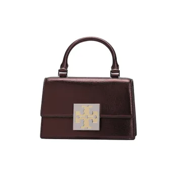 TORY BURCH BON Leather Shoulder Bag, Crossbody Bag, Handbag Mini Women's Black Cherry