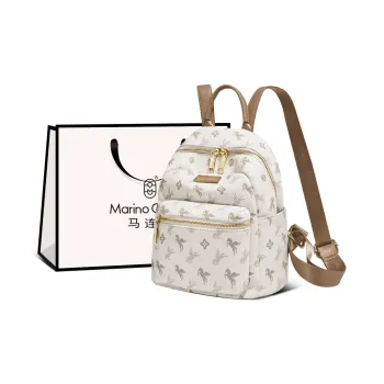 Marino Orlandi Synthetic Leather Backpack Large Size Women's Ecru