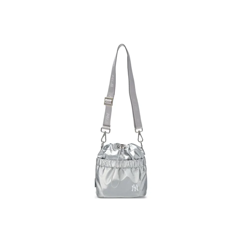 MLB New York Yankees Nylon Bucket Bag, Shoulder Bag Mini Women's Silver-1