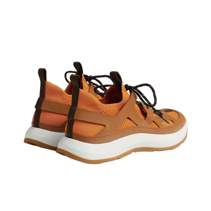 HERMES Katana Low Top Casual Shoes Men's Brown-2