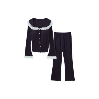 Sleeping Beauty Pajama Set Women's Navy Blue
