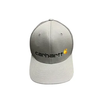 Carhartt Canvas, Cotton Twill, Polyester, Elastane Mesh Baseball Caps Unisex Gray