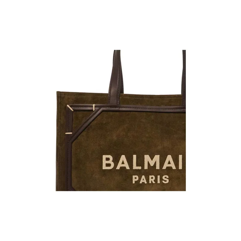 BALMAIN B Army Logo Embroidered Tote Bag-3