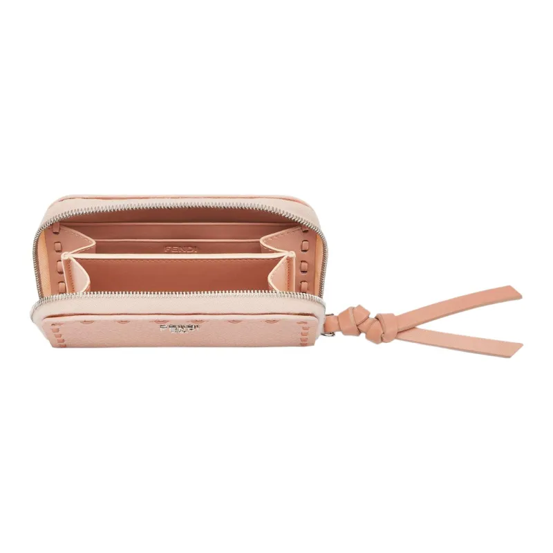FENDI Peekaboo Leather Wallet Mini Women's Pink-2