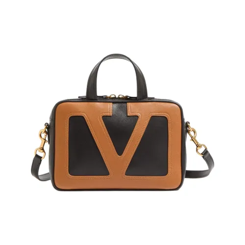 Valentino Sheepskin One Shoulder Handbags Mini Women's Black & Brown