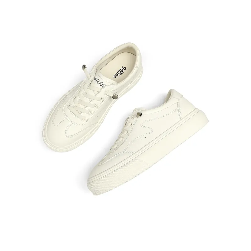 GOLDLION Low Top Skateboard Shoes Women's Ecru-3