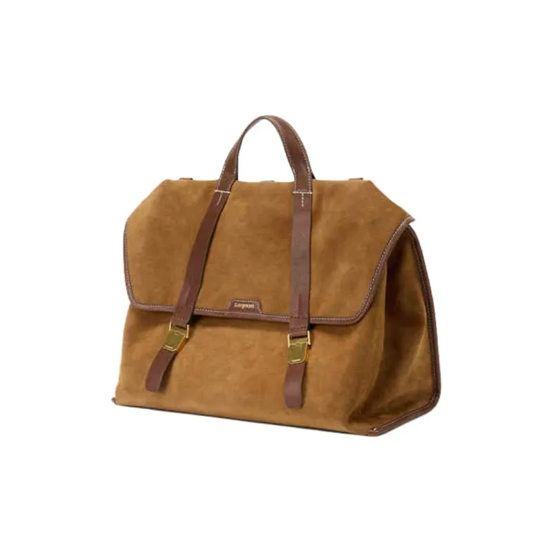Songmont Suede Briefcase, Backpack Trumpets Unisex Desert Green/Dusk Brown-0