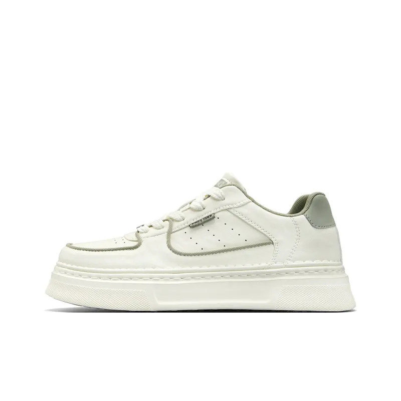 AOKANG Air Force One Series Skateboard Shoes Men Low Top White Green, Black White-1