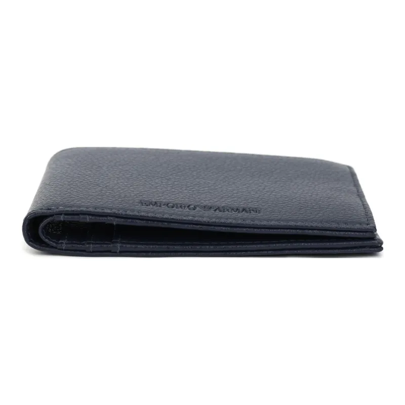 EMPORIO ARMANI Leather 3 in 1, Wallet, Keychain, Key Pouch Men's Navy Blue-3