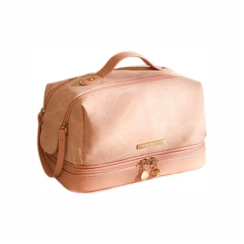 Boniu PU Makeup Bag Women's Pink/Yellow/Blue-0
