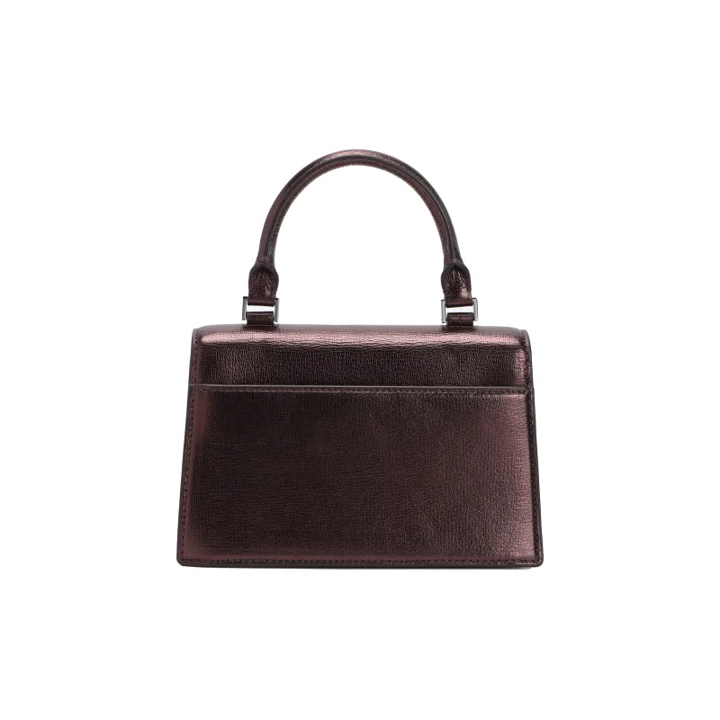 TORY BURCH BON Leather Shoulder Bag, Crossbody Bag, Handbag Mini Women's Black Cherry-2