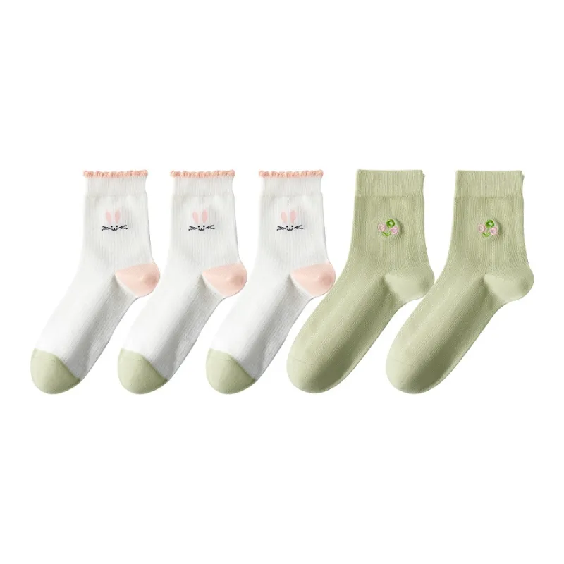 MIIOW Mid-Calf Socks Women's 5 Pack-20