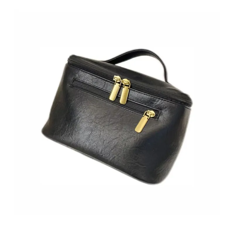 Boniu PU Makeup Bag Women's Black/Dark Brown/Light Brown-1
