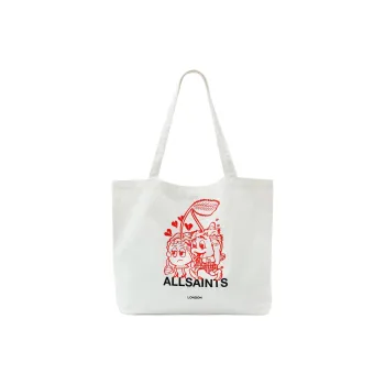 ALLSAINTS Cotton Tote Bag Shopping Bag Shoulder Bags Unisex White
