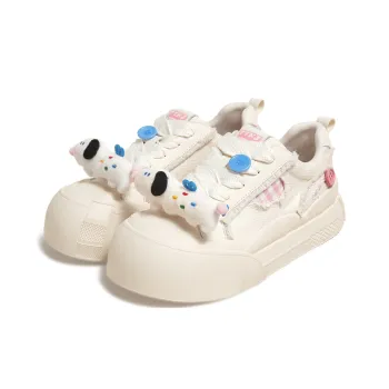 TTKJ Low Top Skateboard Shoes Women's Sweet Peach White