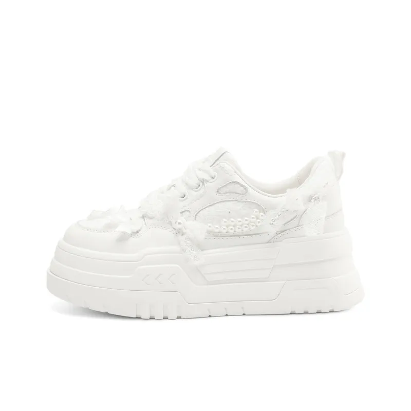 Rosa Bianca Low-Top Skateboard Shoes Women's White-0