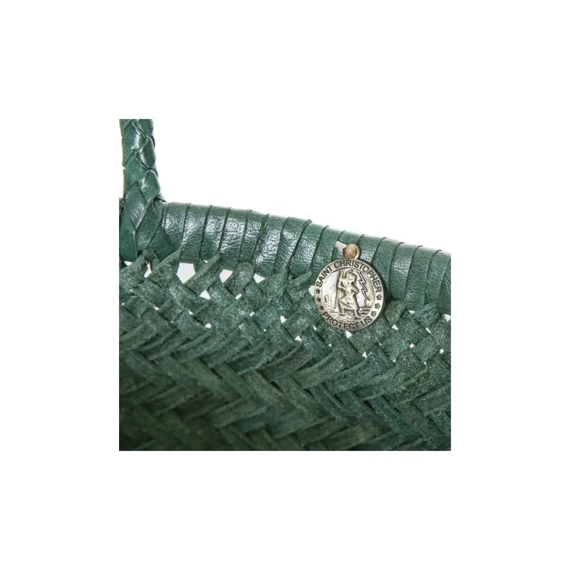 Dragon Diffusion Leather Tote Bag, Shopping Bag, Handbag Mini Unisex Green-3