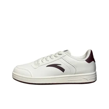 Anta Waterproof Abrasion Resistant Lightweight Low Top Skateboard Shoes Women's White Red