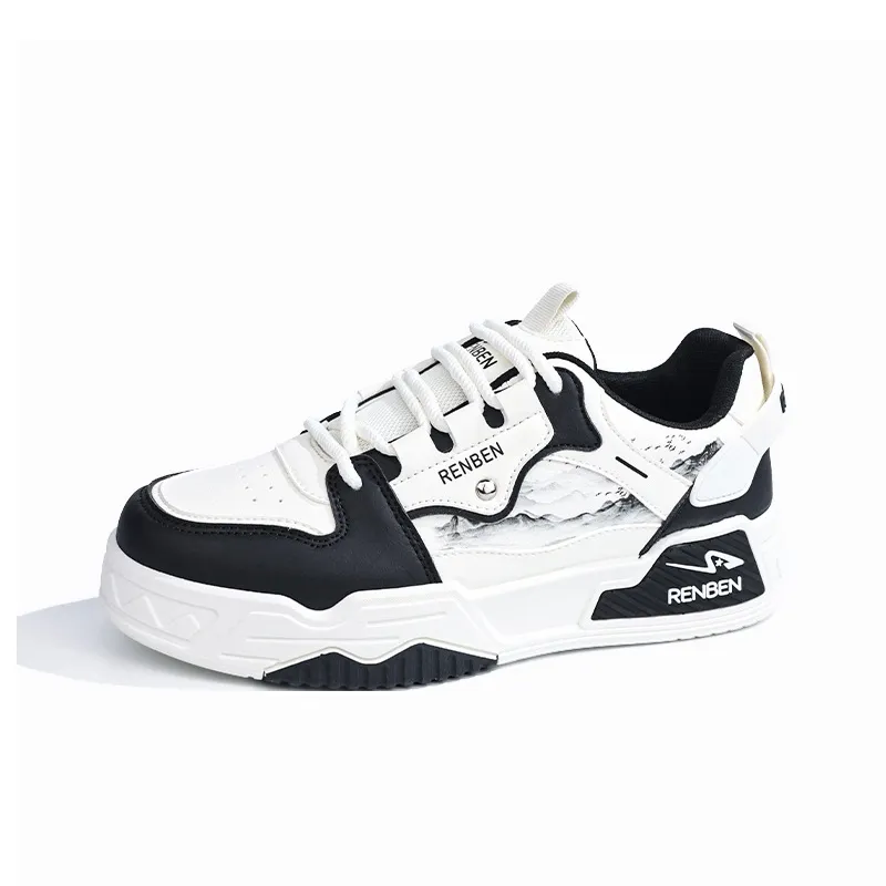 RENBEN Anti-Slip And Wear-Resistant Height Increasing Low-Top Skateboard Shoes Men's-11