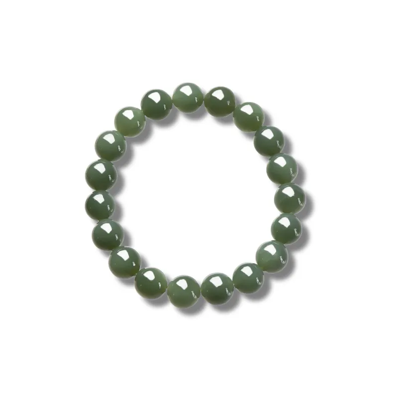 Gu He Hetian Jade Bracelets Green Jade Unisex-0
