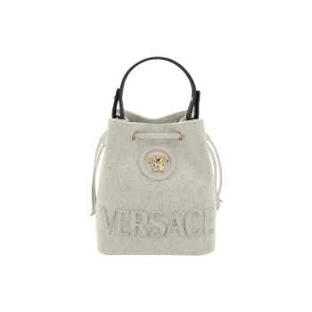 FANSIZHE Medusa Cotton Bucket Bag, Shoulder Bag, Crossbody Bag, Handbag Women's Oat Gray