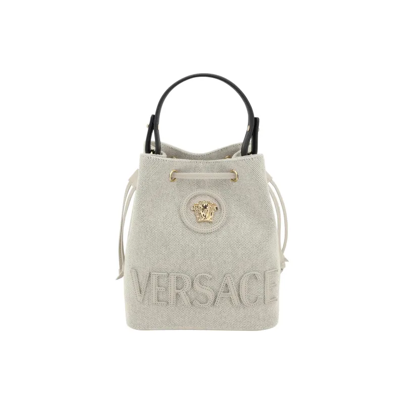 FANSIZHE Medusa Cotton Bucket Bag, Shoulder Bag, Crossbody Bag, Handbag Women's Oat Gray-0