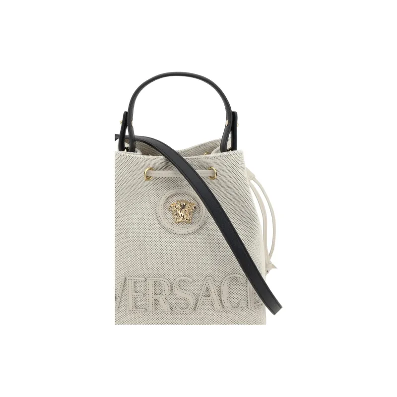 FANSIZHE Medusa Cotton Bucket Bag, Shoulder Bag, Crossbody Bag, Handbag Women's Oat Gray-3