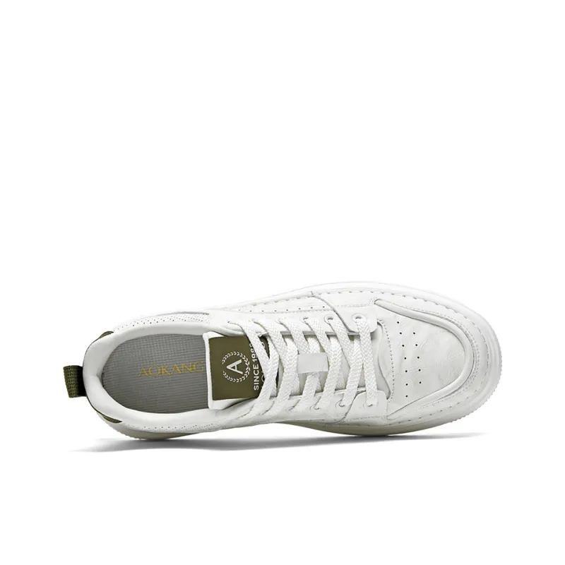 AOKANG Air Force One Series Skateboard Shoes Men Low Top Beige Yellow, White Green-11