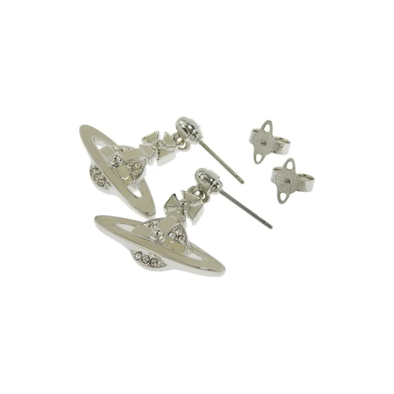 Vivienne Westwood Brass, Enamel Earrings Women's White-3