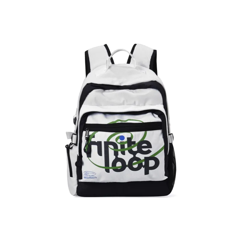 DRACONITE Polyester Student Backpack Backpack Multi-Compartment Backpack Unisex Cerulean White-39