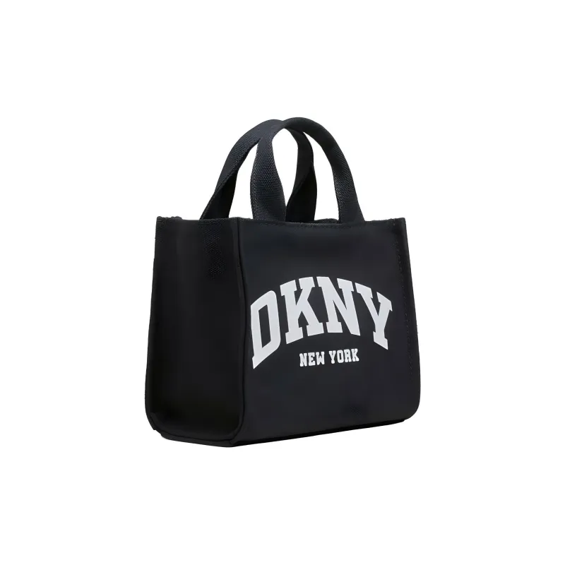 DKNY 100% Cotton Tote Bag Shopping Bag Shoulder Bag Crossbody Bag Handbag Small Size Women's Black-1