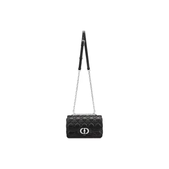 DIOR Jolie Cow Leather One Shoulder Handbag Small Size Women's Black