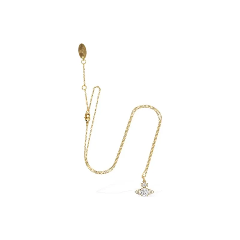 Vivienne Westwood ISMENE Brass, Faux Crystal Necklaces Unisex Gold-1