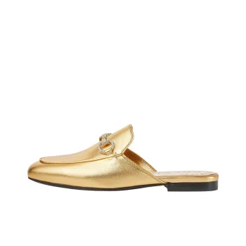 GUCCI Nojum Closed Toe Slippers Women's Gold