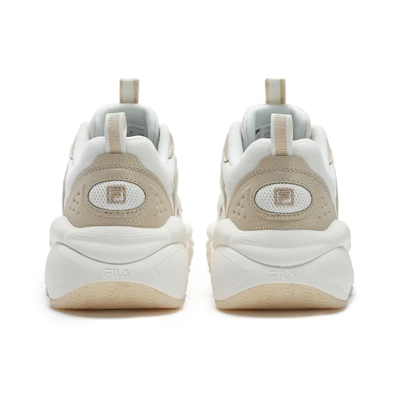 FILA Fashion Cushioning Wear-Resistant Low-Top Chunky Sneakers Women's Milk White-4