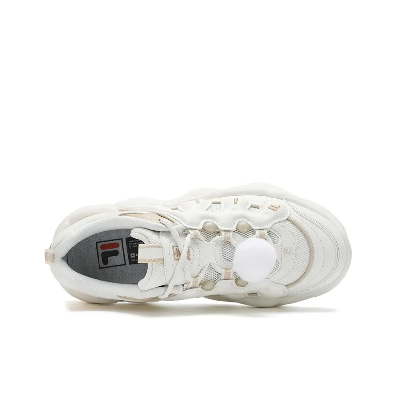 FILA Fashion Cushioning Wear-Resistant Low-Top Chunky Sneakers Women's Milk White-3