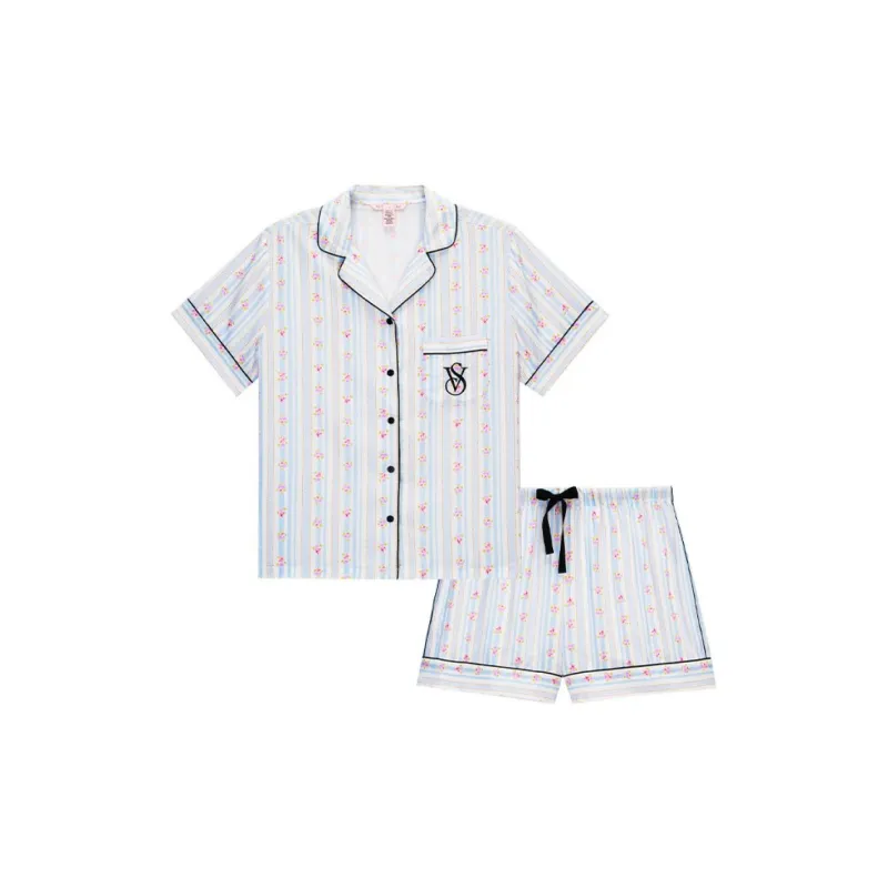 Victoria's Secret Pajama Set Women's Light Water Floral-0
