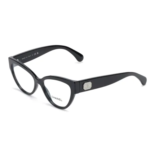 CHANEL Acetate Cat Eye Eyeglass Frames Women's Black