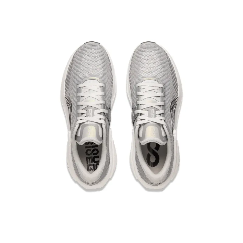LiNing Liuliu 8 Cushioned Slip-Resistant Abrasion-Resistant Low-Top Running Shoes Men's White Gray-3