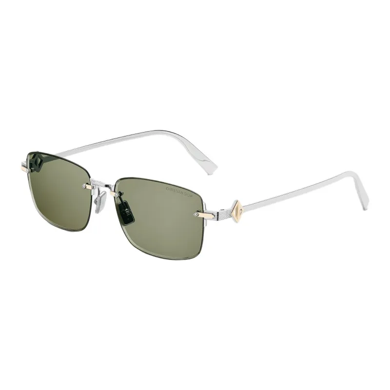 DIOR Metal Square Sunglasses Unisex Silver-0