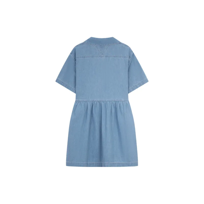 Tommy Hilfiger Short Sleeved Dress Women's Denim Blue-1