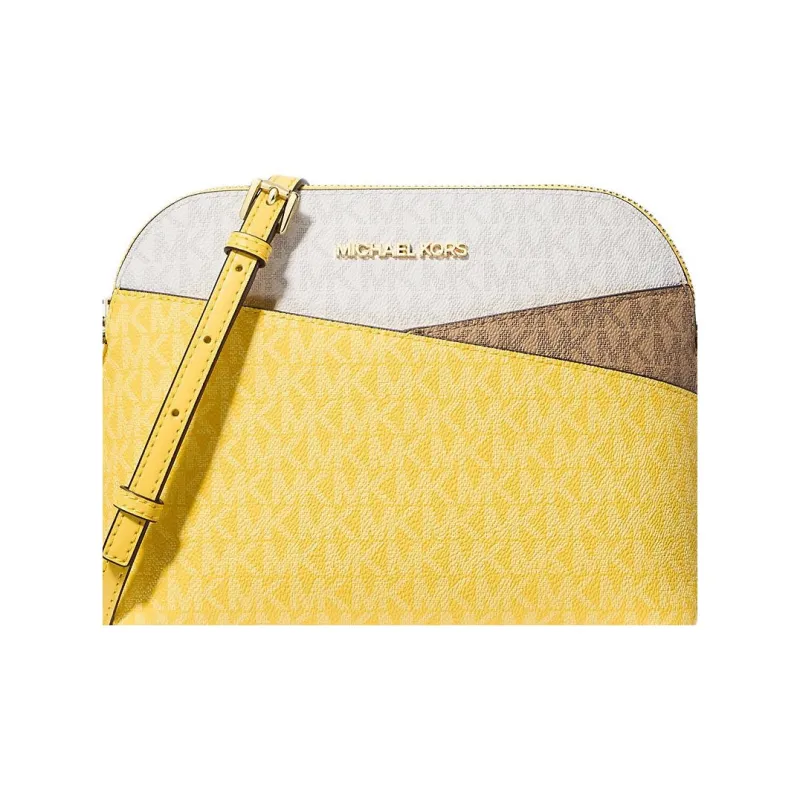 MICHAEL KORS Jet Set Travel Medium Color Block Signature Logo Dome Crossbody Bag-2