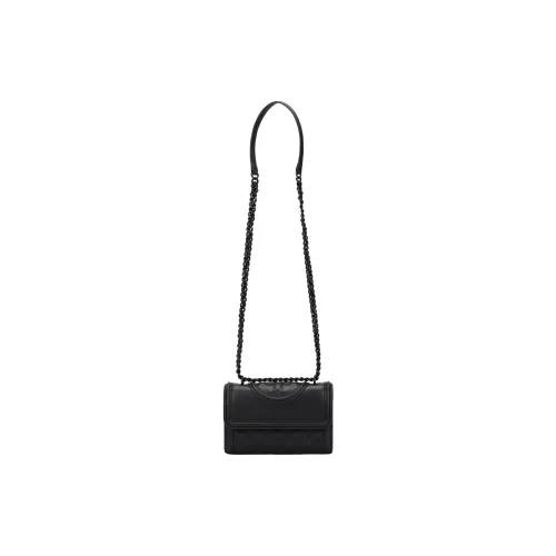 TORY BURCH Fleming Embossed Leather Crossbody Bag Shoulder Bag Women's Black