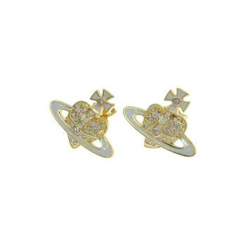 Vivienne Westwood Enamel Crystal Earrings Women's Gold