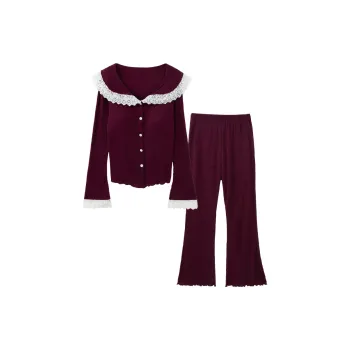 Sleeping Beauty Pajama Set Women's Burgundy