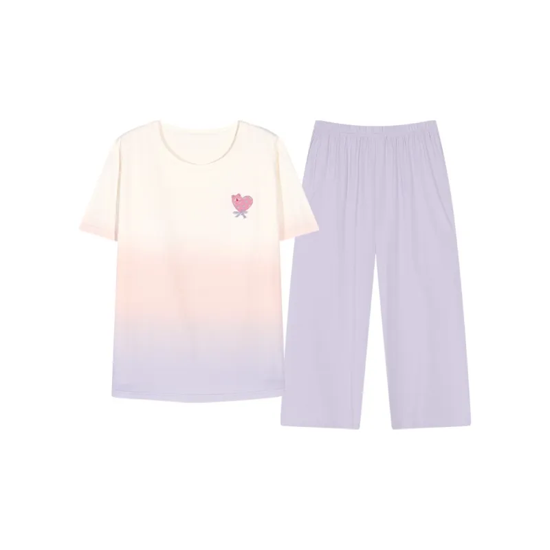 XIAFENYAN Pajama Set Women's Gradient Purple-0