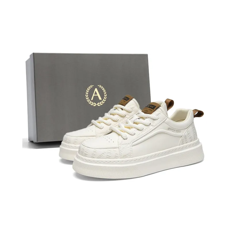 AOKANG Air Force One Series Skateboard Shoes Men Low Top Yellow, Brown, White-7