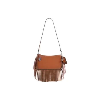 COACH Penn Leather Crossbody Bag Shoulder Bag Small Size Women's Amber