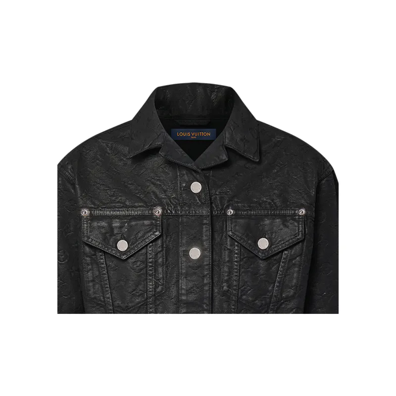 LOUIS VUITTON Cropped Monogram Jacquard Denim Jacket-4